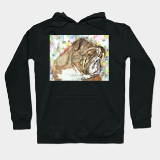 BULLDOG - watercolor portrait .6 Hoodie